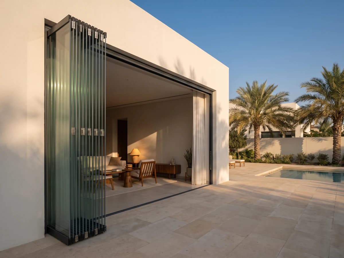 SPAZIO, Frameless folding glazing